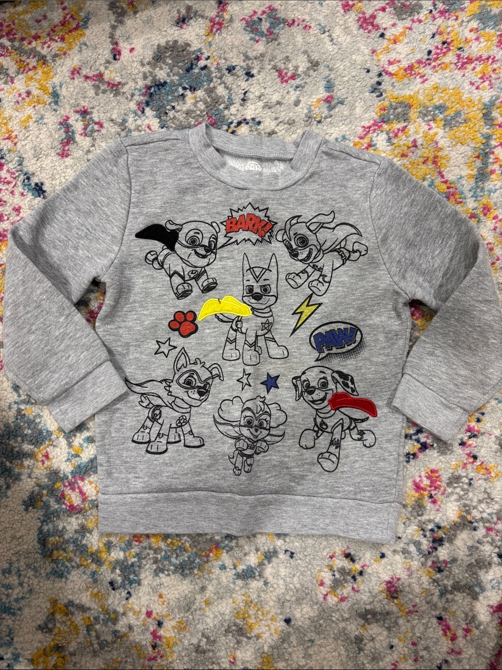 Kids Grey Paw Patrol Graphic Pullover Sweatshirt with Color Accents
